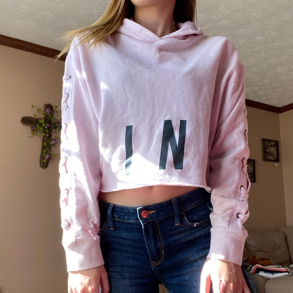 PINK side lace Sweatshirt